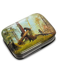 ШК-80/19 Шкатулка Федоскино "Утро в сосновом лесу" исп. Глухова