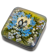 ШК-10/79 Шкатулка Федоскино "Птички"