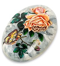 ШК-70/ 6 Шкатулка Федоскино "Бабочка" 9,5х6,5 исп. Яблокова