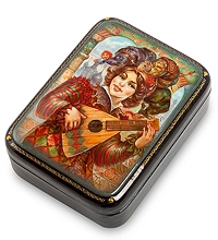 ШК-65/ 6 Шкатулка Федоскино "Скоморох" исп. Данченко