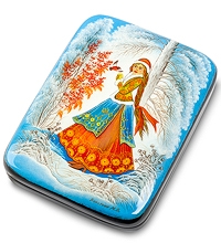 ШК-10/24 Шкатулка Федоскино "Снегурочка" Котова