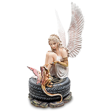 GA-85 Статуэтка "Ангел на автошине с драконом"